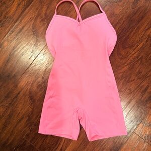 Pink One-Piece Athletic Romper shape wear
